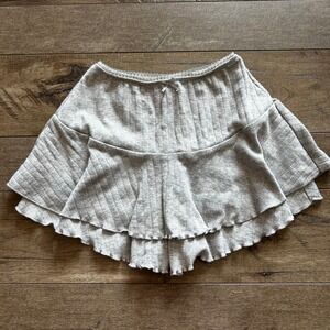 Y2K Coquette Style Kirious Los Angeles Sz XS Tiered Grey Ruffle Mini Skirt